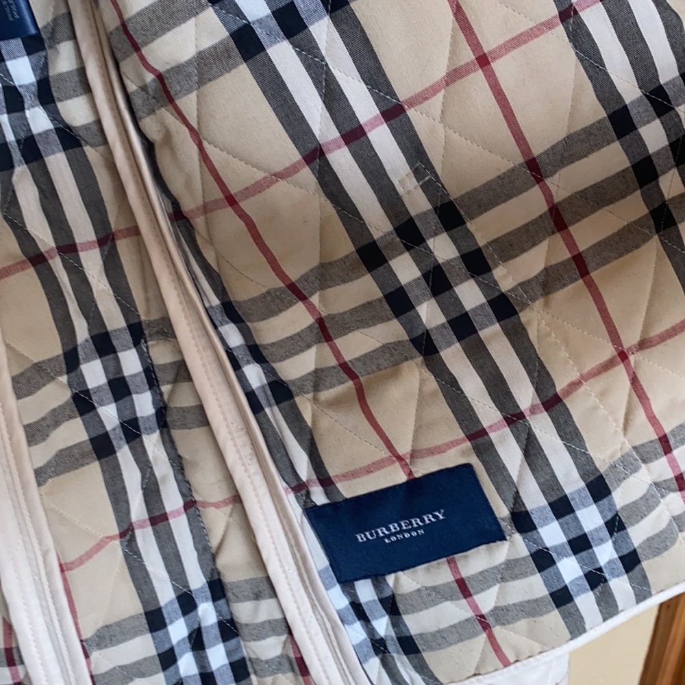 Burberry quilted jacket.  Classic plaid and perfect for spring.